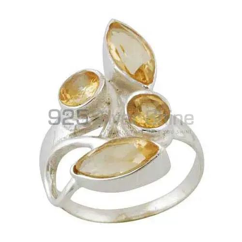 Natural Citrine Gemstone Rings Suppliers In 925 Sterling Silver Jewelry 925SR3383