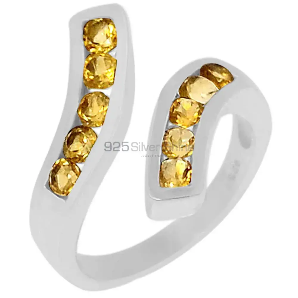 Natural Citrine Semi Precious Gemstone Ring In 925 Solid Silver 925SR063-4