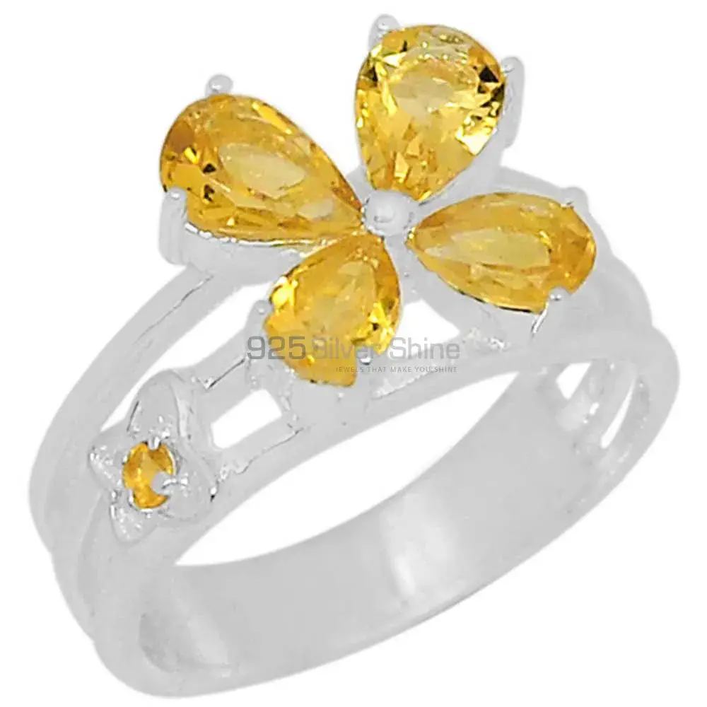 Natural Citrine Semi Precious Gemstone Ring In Solid Silver 925SR097-4