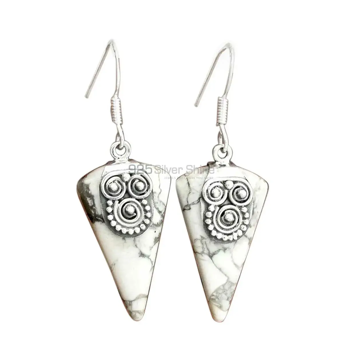 Natural Dendrite Opal Gemstone Earrings In 925 Sterling Silver Jewelry 925SE2527_0