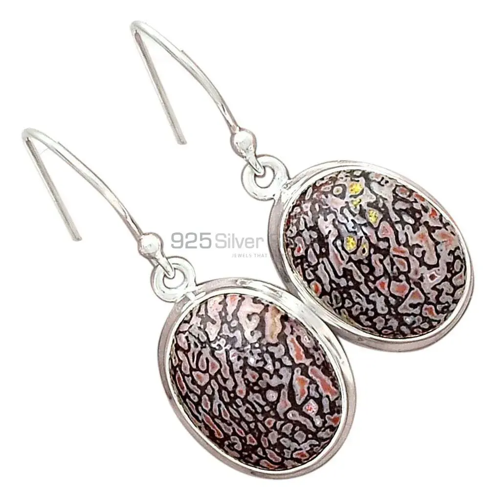 Natural dinosaur bone Gemstone Earrings Wholesaler In 925 Sterling Silver Jewelry 925SE2839_12