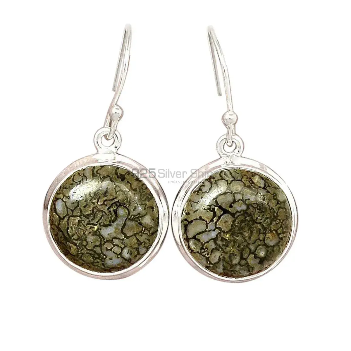 Natural dinosaur bone Gemstone Earrings In 925 Sterling Silver Jewelry 925SE2839_6