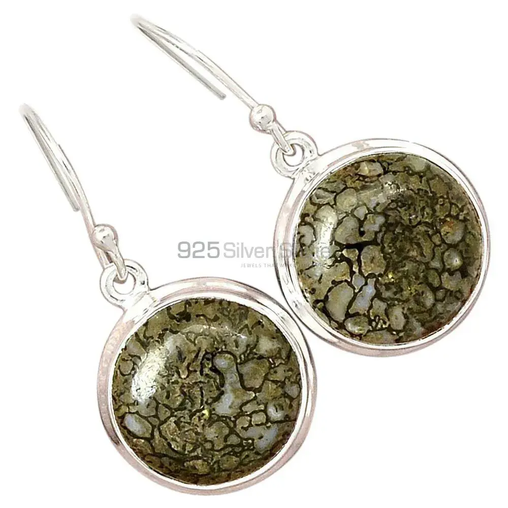 Natural dinosaur bone Gemstone Earrings Wholesaler In 925 Sterling Silver Jewelry 925SE2839_6