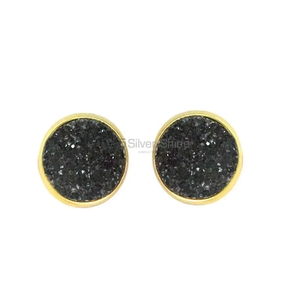 Natural Druzy Gemstone Earrings In 925 Sterling Silver Jewelry 925SE1359_0