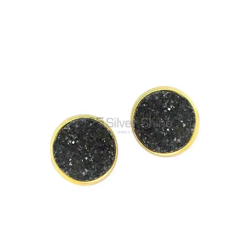 Natural Druzy Gemstone Earrings Manufacturer In 925 Sterling Silver Jewelry 925SE1359_0