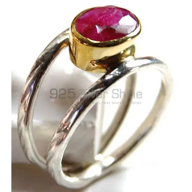 Natural Dyed Ruby Gemstone Rings In Solid 925 Silver 925SR3753