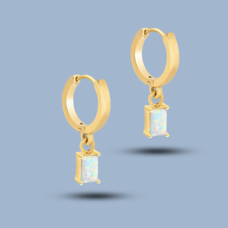 Natural Ethiopian Opal Gemstone 925 Sterling Silver Helix Earring Hoop 925She275
