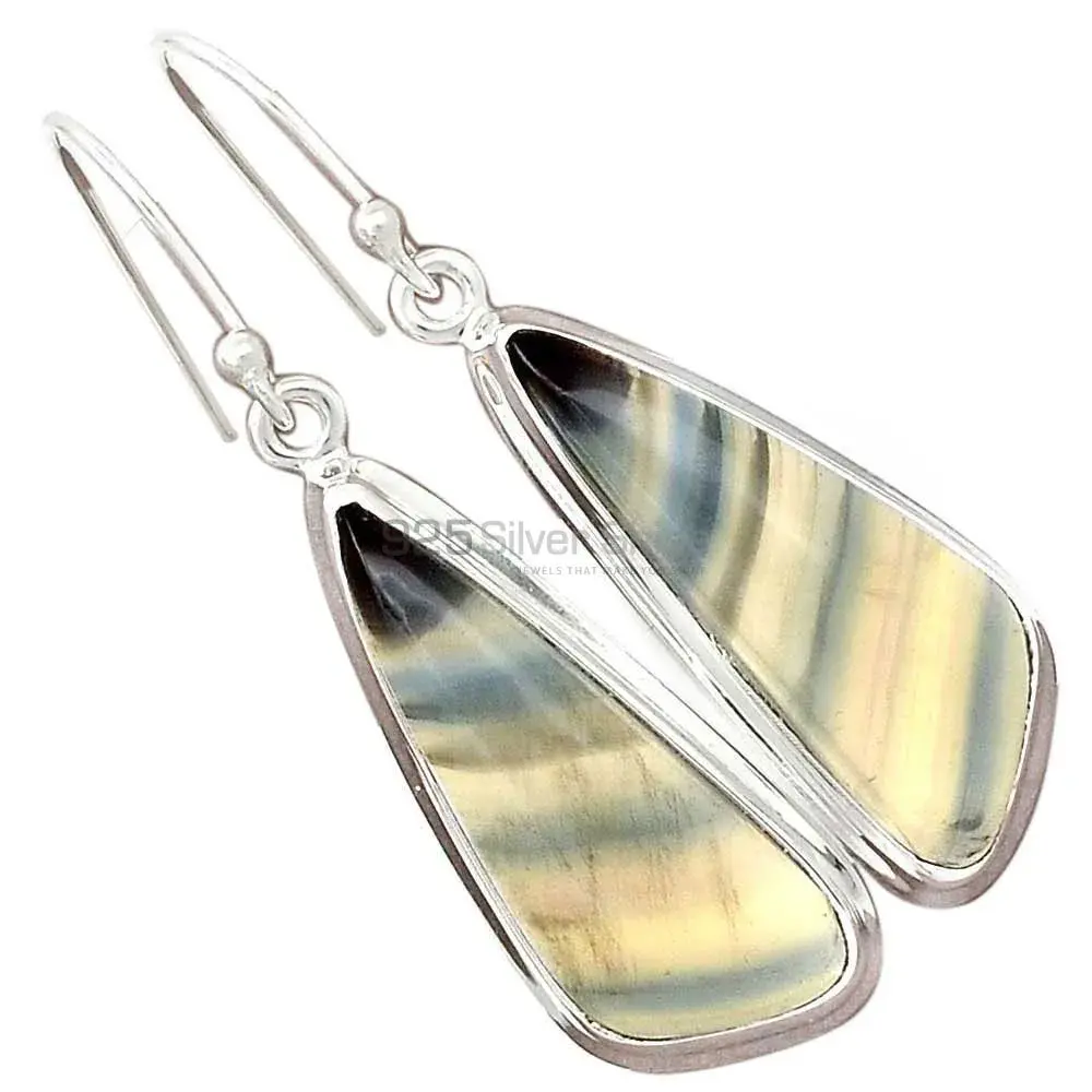 Natural Fluorite Gemstone Earrings Wholesaler In 925 Sterling Silver Jewelry 925SE2284_3