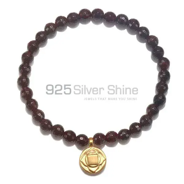 Natural Garnet Gemstone Beads Bracelets 925BB161