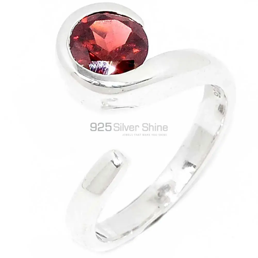 Adjustable Sterling Silver Garnet Rings For Women's 925SR083-2_0