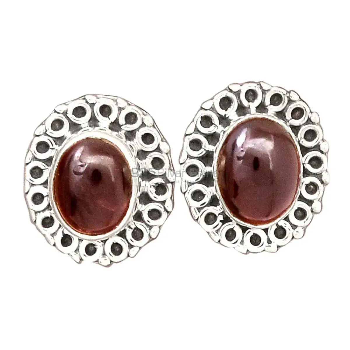 Natural Garnet Gemstone Earrings Exporters In 925 Sterling Silver Jewelry 925SE2211