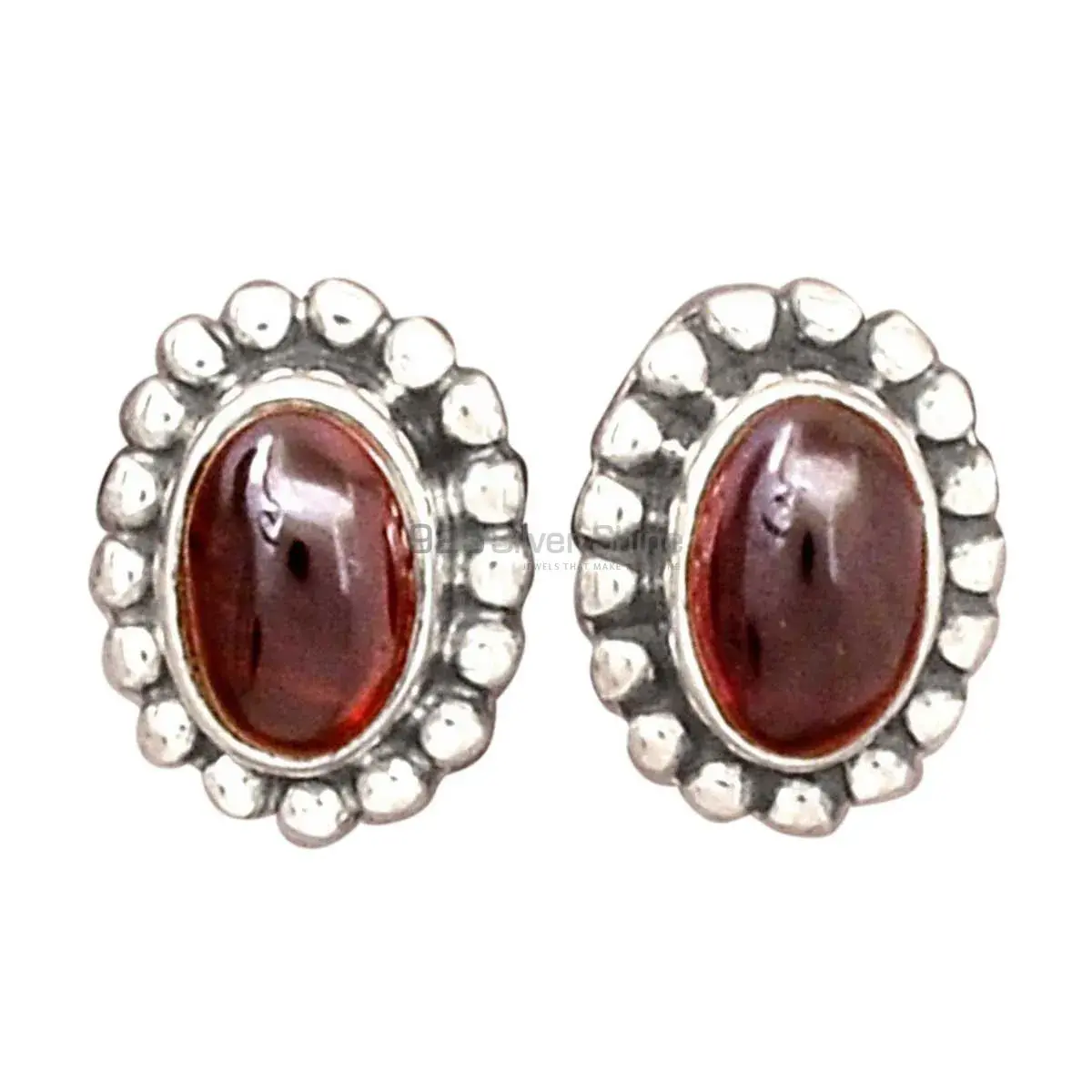 Natural Garnet Gemstone Earrings In 925 Sterling Silver Jewelry 925SE2211_3
