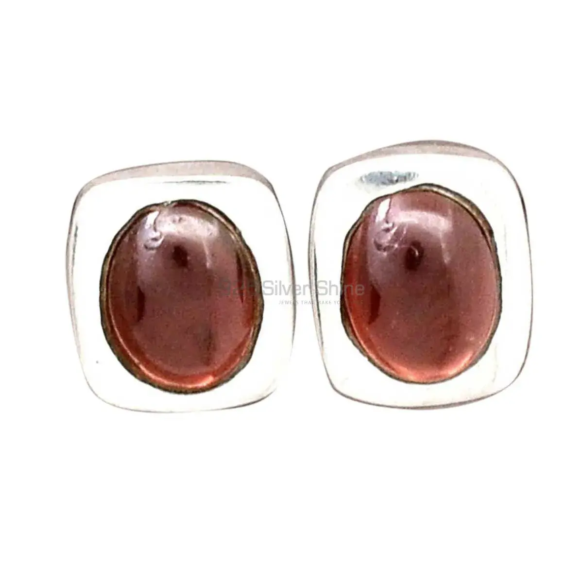 Natural Garnet Gemstone Earrings Exporters In 925 Sterling Silver Jewelry 925SE2211_4