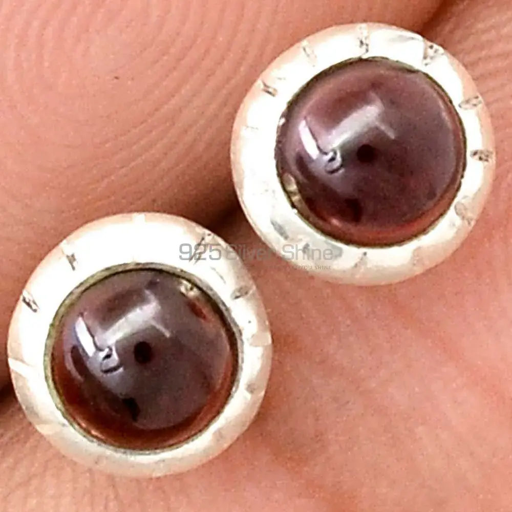 Natural Garnet Gemstone Earrings In 925 Sterling Silver Jewelry 925SE2214_0