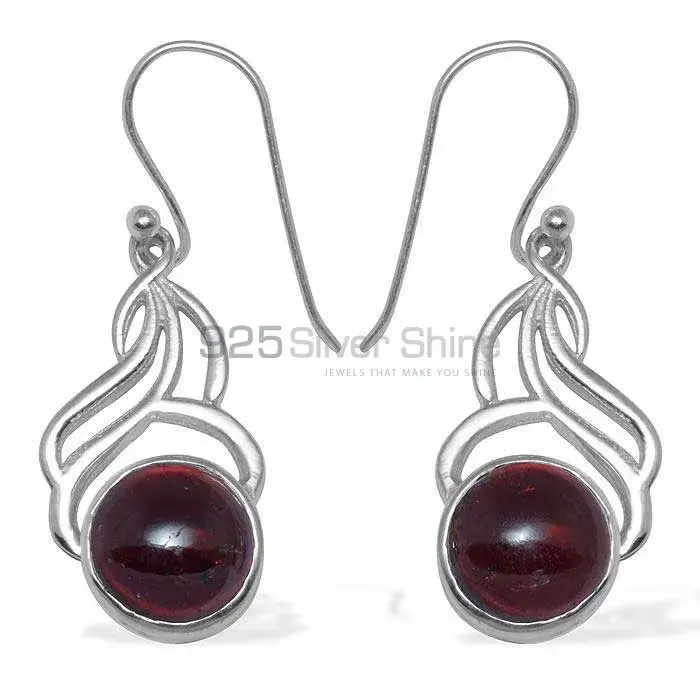 Natural Garnet Gemstone Earrings Manufacturer In 925 Sterling Silver Jewelry 925SE815