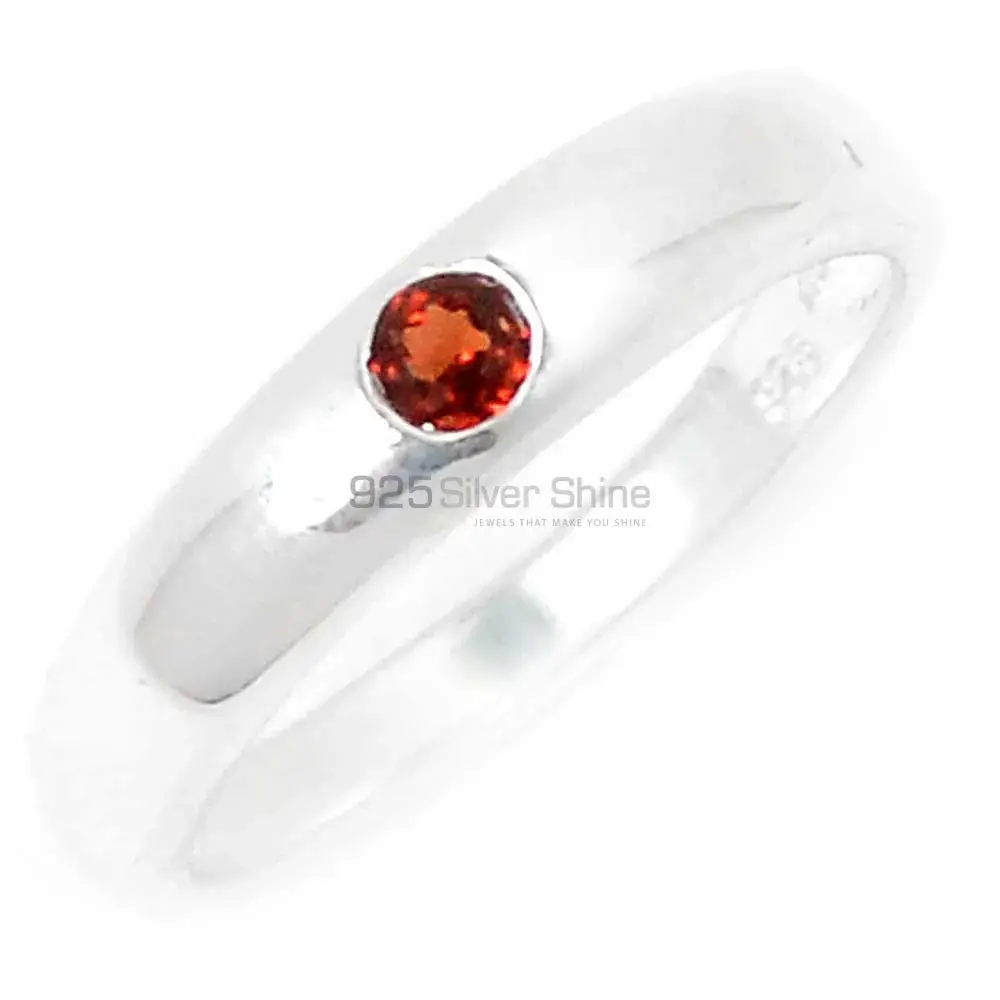 Garnet Gemstone Sterling Silver Wedding Rings 925SR081-2