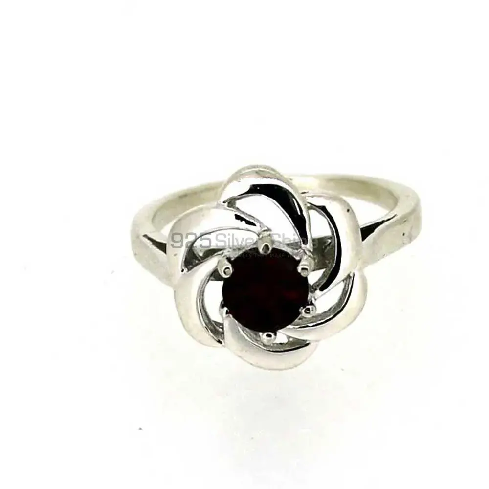 Natural Garnet Sterling Silver Rings 925SR024-3