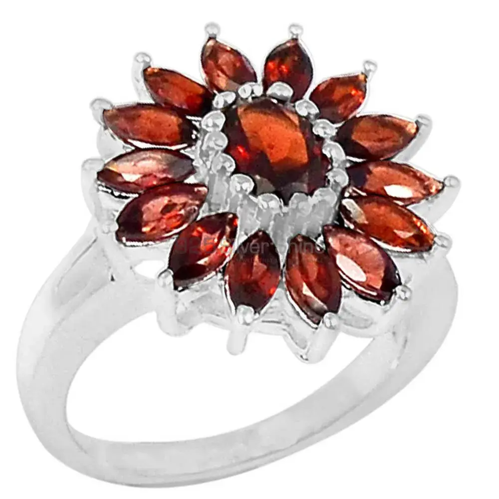 Natural Garnet Gemstone Handmade Ring In Solid Silver 925SR058-1