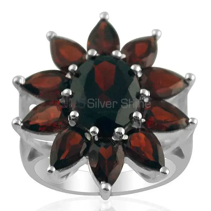 Natural Garnet Gemstone Rings Exporters In 925 Sterling Silver Jewelry 925SR1399