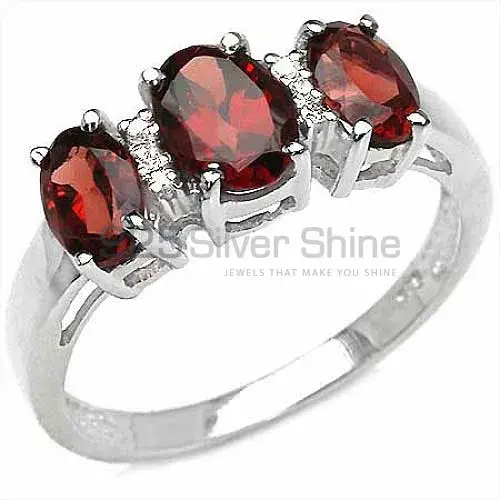 Natural Garnet Gemstone Rings In 925 Sterling Silver 925SR3183