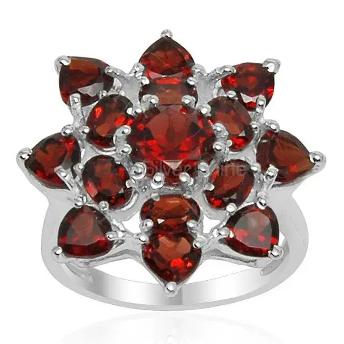 Natural Garnet Gemstone Rings Manufacturer In 925 Sterling Silver Jewelry 925SR1560