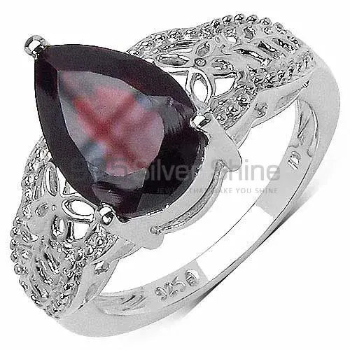 Garnet Pear Gemstone Sterling Silver Rings 925SR3231