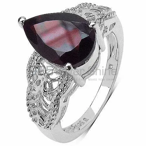 Garnet Pear Gemstone Sterling Silver Rings 925SR3231_1