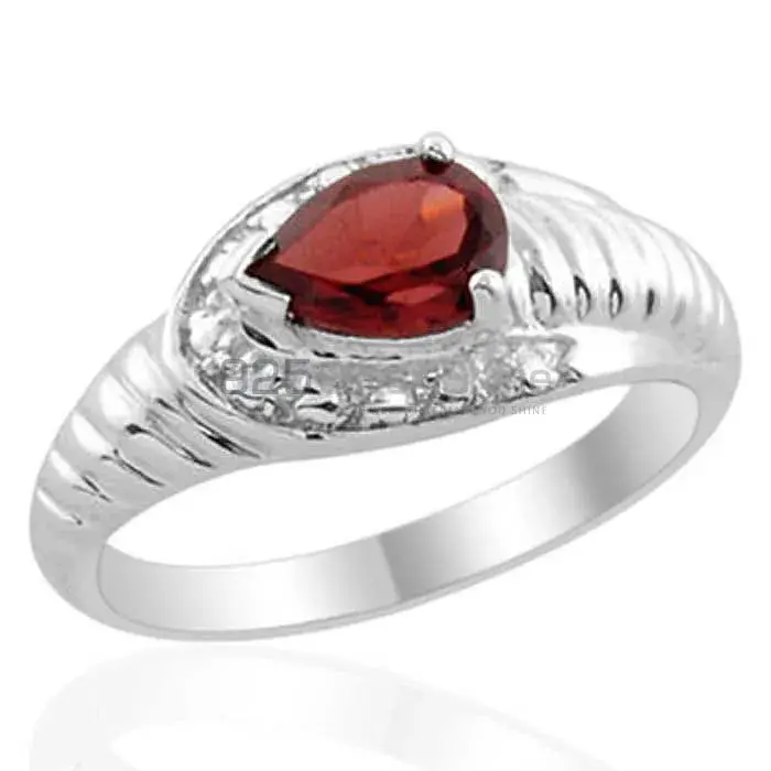 Natural Garnet Birthstone 925 Silver Rings 925SR2016