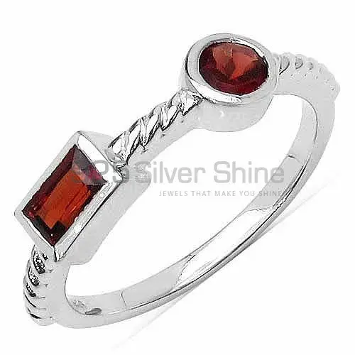 Natural Garnet Tow Stone Sterling Silver Rings 925SR3225
