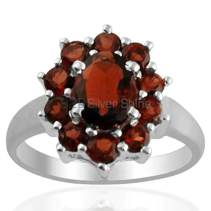 Natural Garnet Gemstone Rings Wholesaler In 925 Sterling Silver Jewelry 925SR1393