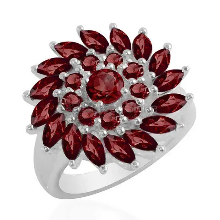 Natural Garnet Gemstone Rings Wholesaler In 925 Sterling Silver Jewelry 925SR1709