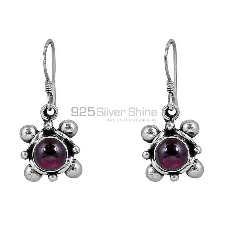 Natural Garnet Semi Precious Gemstone Earring In 925 Silver Fine Jewelry 925SE58