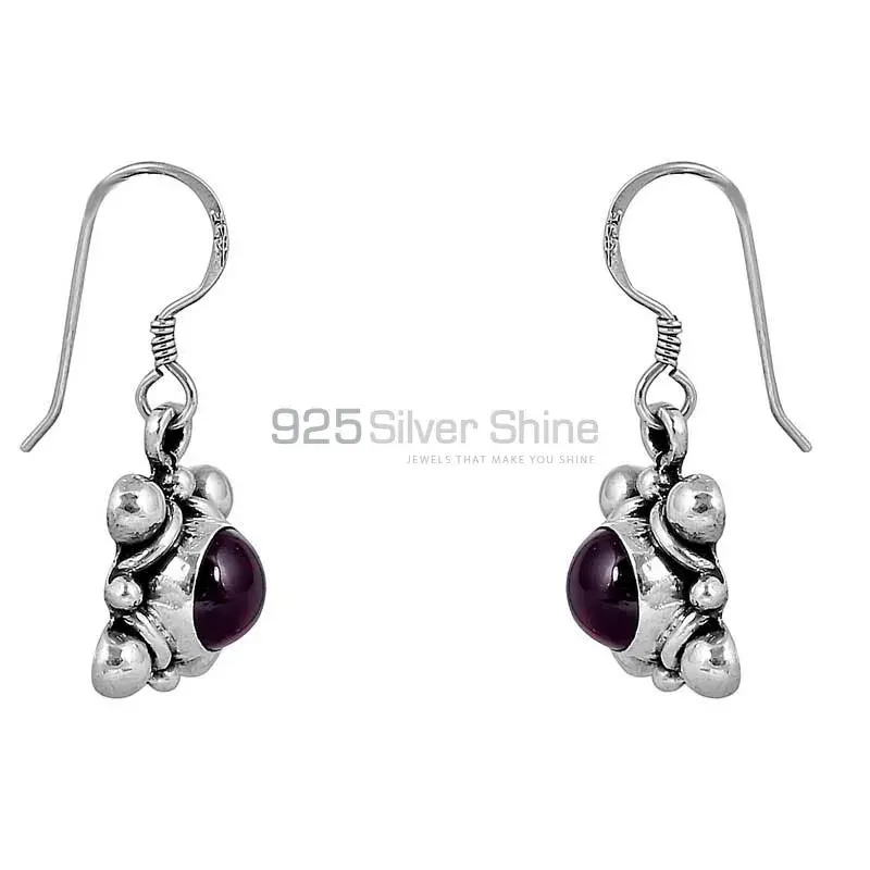 Natural Garnet Semi Precious Gemstone Earring In 925 Silver Fine Jewelry 925SE58_1