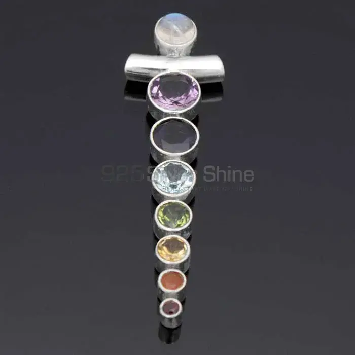 Natural Gemstone Chakra Pendant With Sterling Silver For Yoga SSCP101_0
