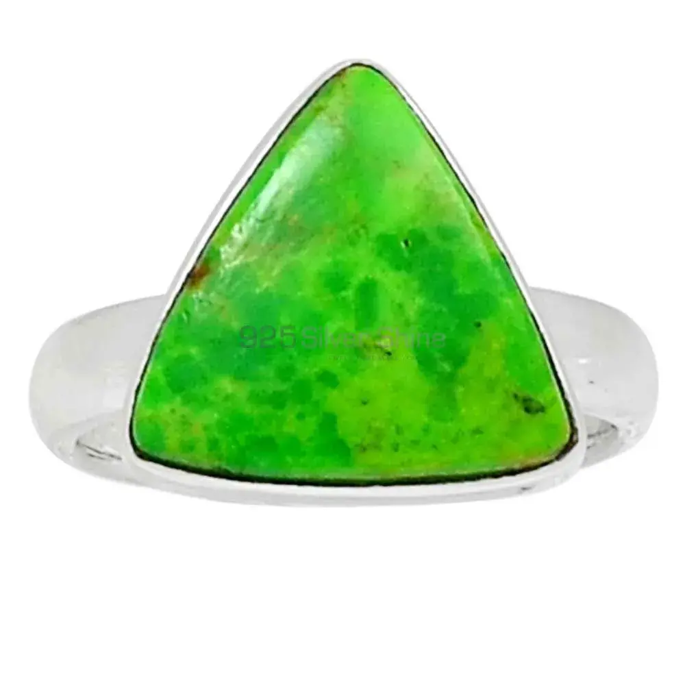 Natural Green Copper Turquoise Gemstone Ring In Sterling Silver Jewelry 925SR2300_0