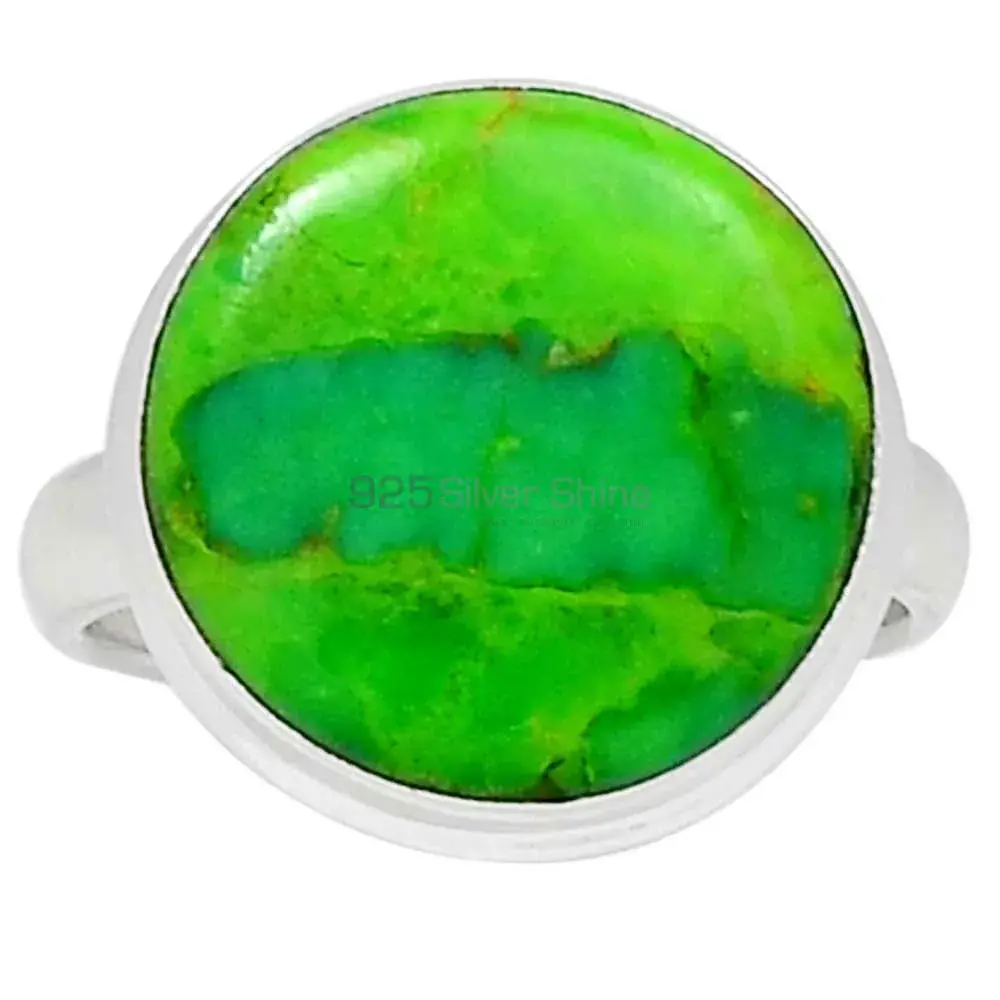 Natural Green Copper Turquoise Gemstone Ring In Sterling Silver Jewelry 925SR2300_2