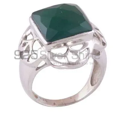 Natural Green Onyx Gemstone Rings In Solid 925 Silver 925SR3517_0