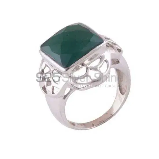 Natural Green Onyx Gemstone Rings In Solid 925 Silver 925SR3517_0