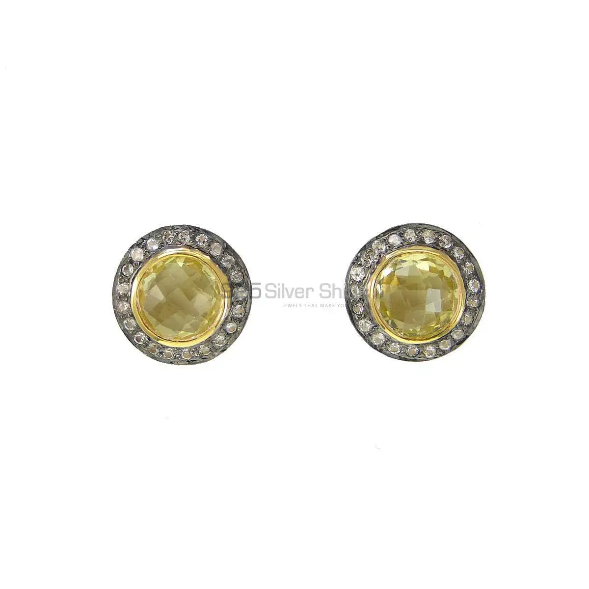 Natural Hydro Citrine Gemstone Earrings In Fine 925 Sterling Silver 925SE2007_0
