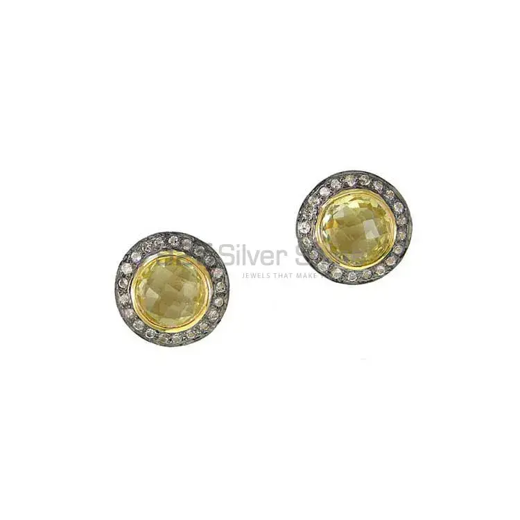 Natural Hydro Citrine Gemstone Earrings In Fine 925 Sterling Silver 925SE2007_0