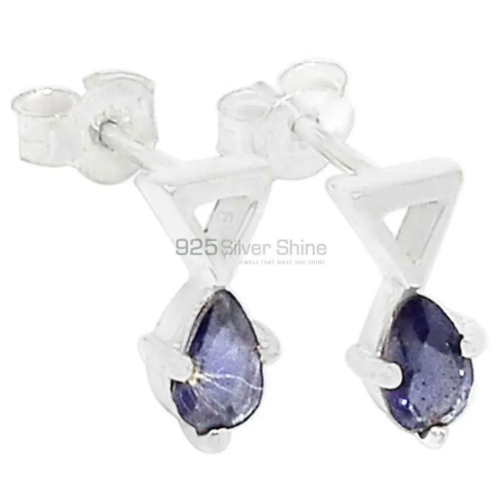 Natural Iolite Gemstone Earrings In Solid 925 Silver 925SE469