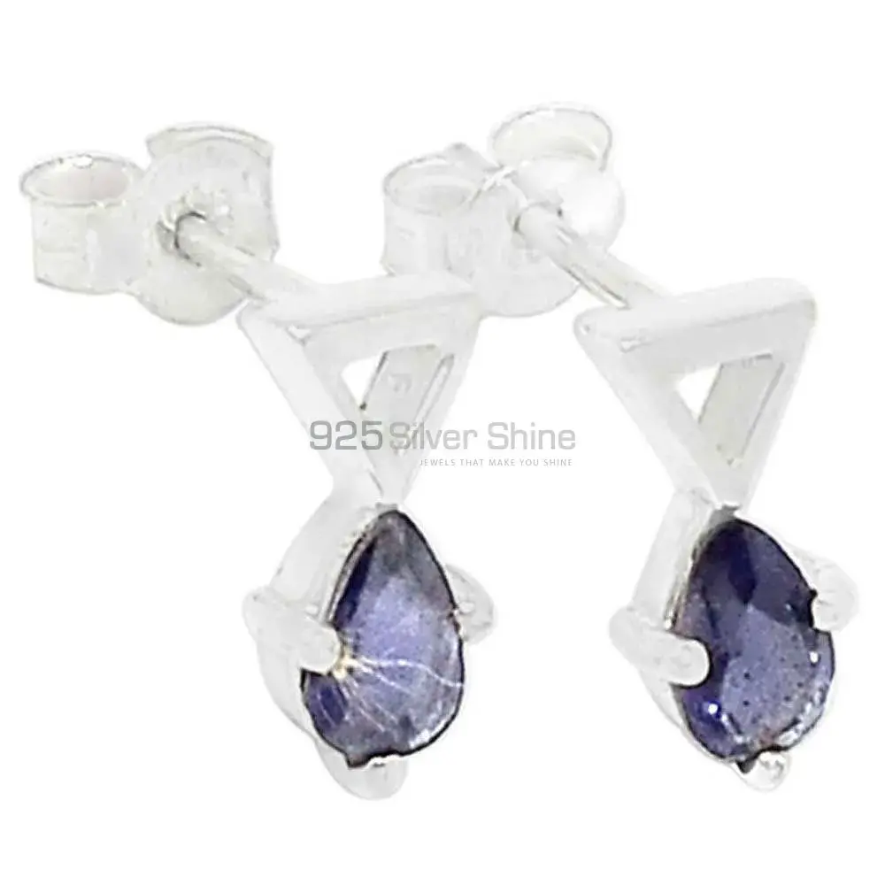 Natural Iolite Gemstone Earrings In Solid 925 Silver 925SE469_0