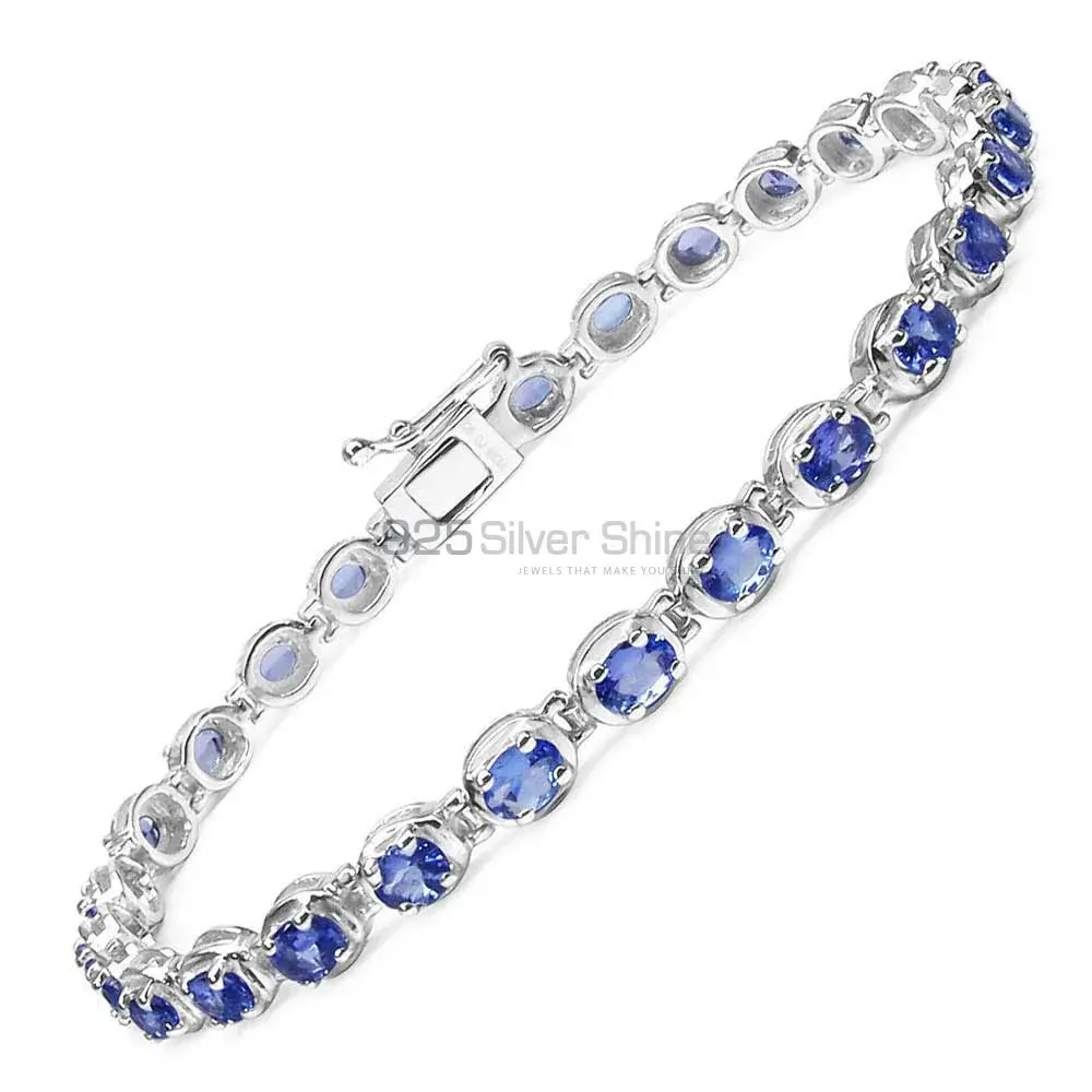 Natural Iolite Gemstone Tennis Bracelets In 925 Sterling Silver Jewelry 925SB158