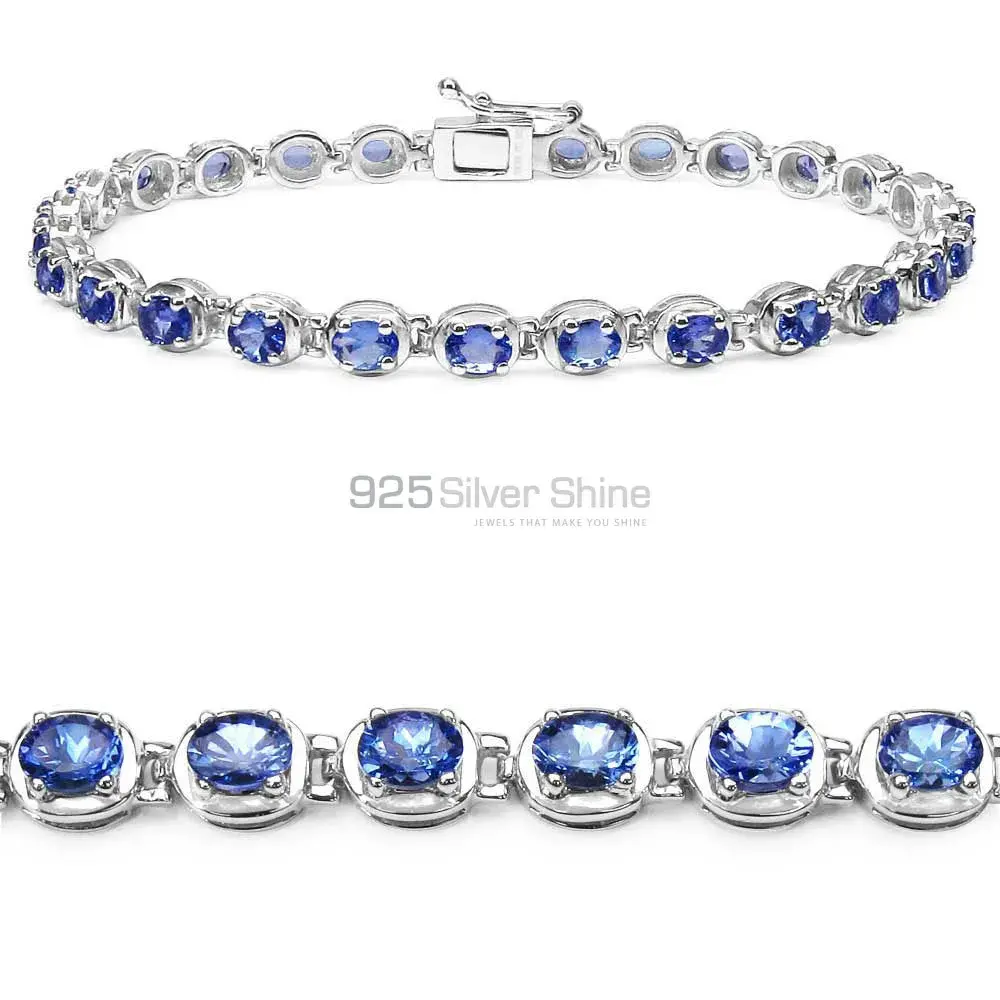 Natural Iolite Gemstone Tennis Bracelets In 925 Sterling Silver Jewelry 925SB158_0