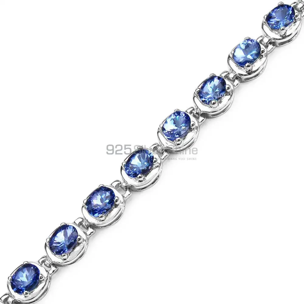 Natural Iolite Gemstone Tennis Bracelets In 925 Sterling Silver Jewelry 925SB158_1