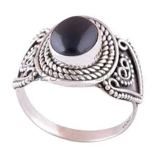 Natural Black Onyx Gemstone Rings Exporters In 925 Sterling Silver Jewelry 925SR2976