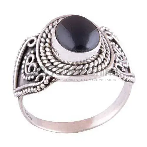 Natural Black Onyx Gemstone Rings Exporters In 925 Sterling Silver Jewelry 925SR2976_0