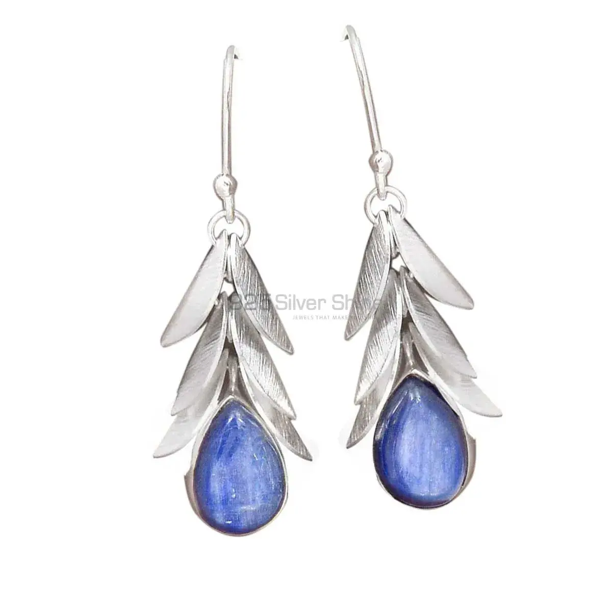 Natural Kyanite Gemstone Earrings In 925 Sterling Silver Jewelry 925SE3000_0