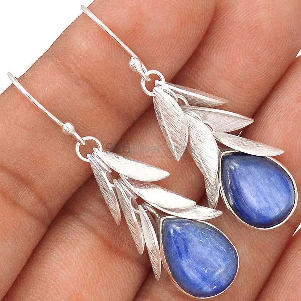 Natural Kyanite Gemstone Earrings Suppliers In 925 Sterling Silver Jewelry 925SE3000_1