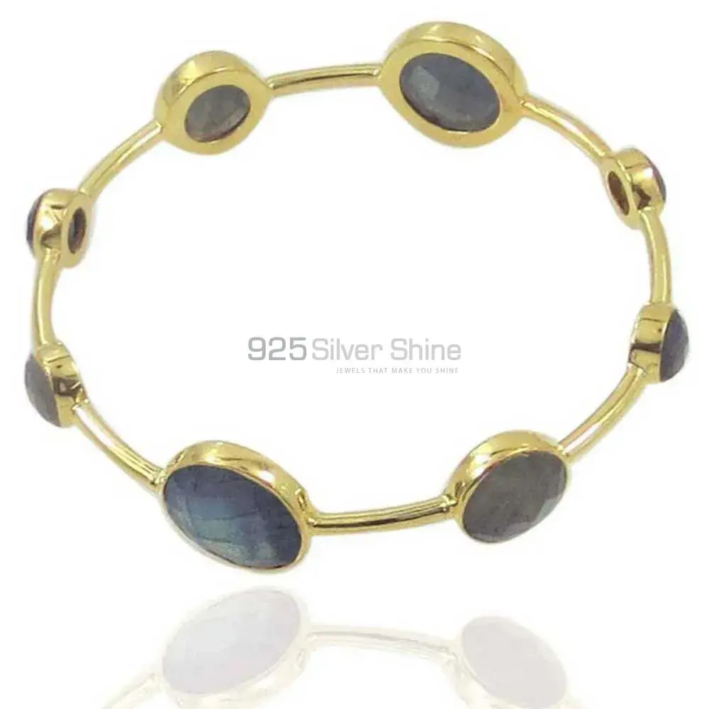 Natural Labradorite Gemstone Bangles In 925 Silver Gold Vermeil 925SSB101 _0